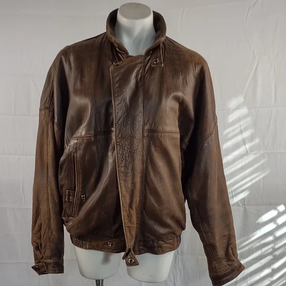 Vintage Expedition by Robert Comstock Genuine Leather Men Coat